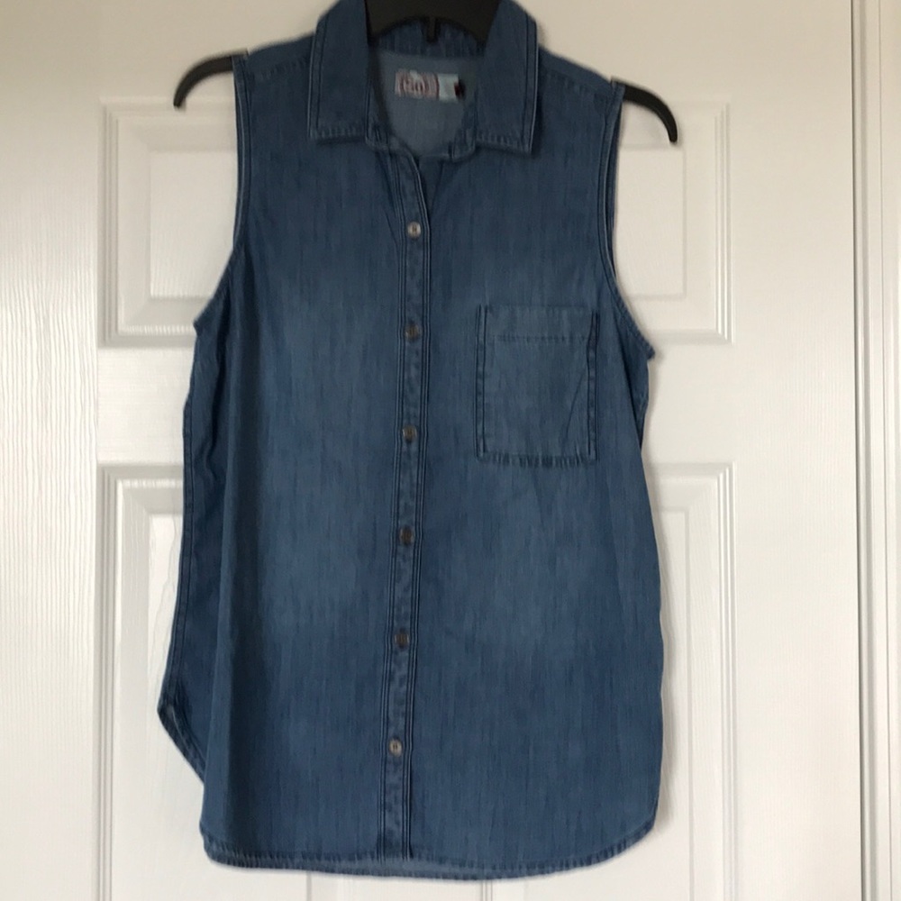 Sleeveless Jean Blouse